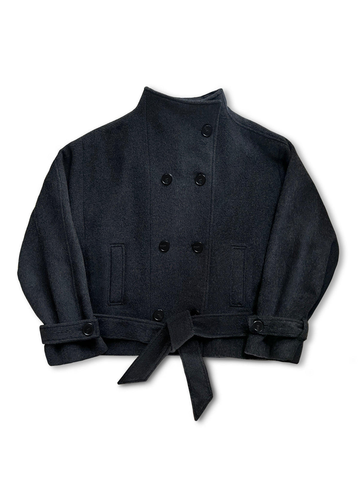 DARK GRAY WOOL COAT